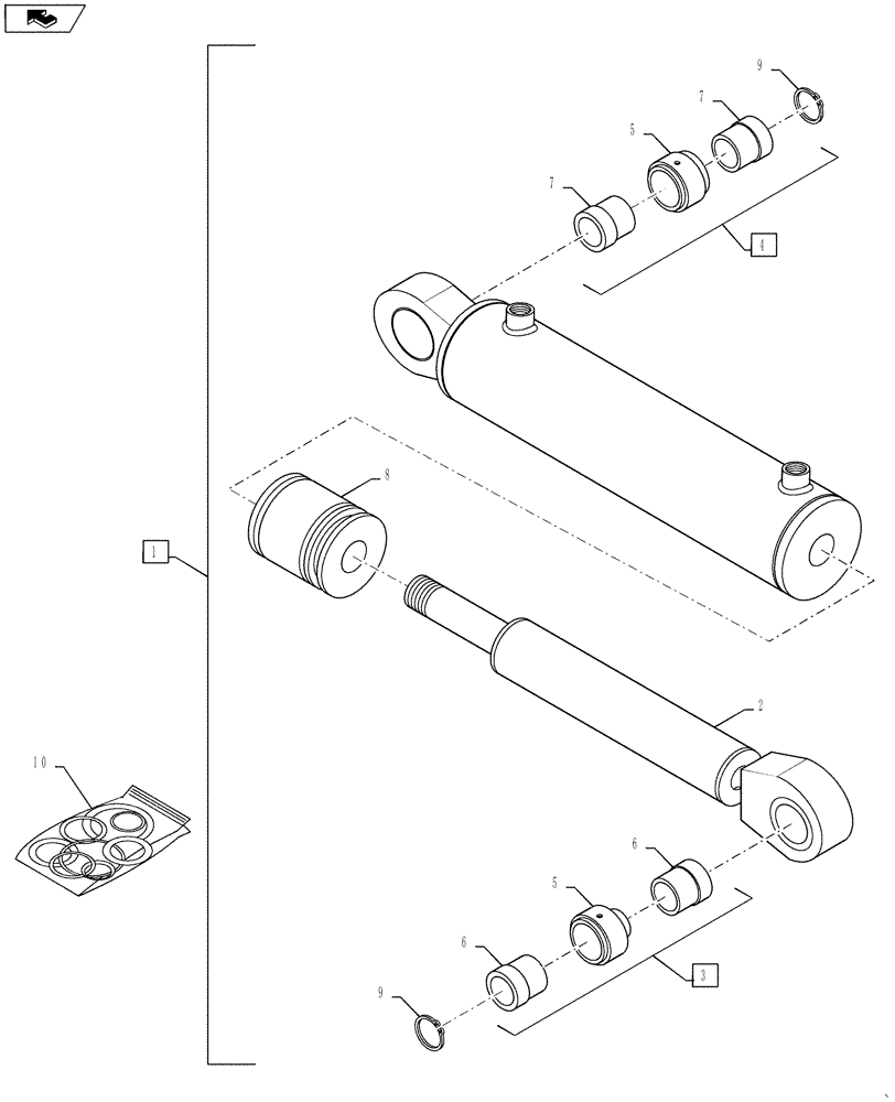 Схема запчастей Case IH 4420 - (07-006) - INNER BOOM FOLD, REAR Cylinders
