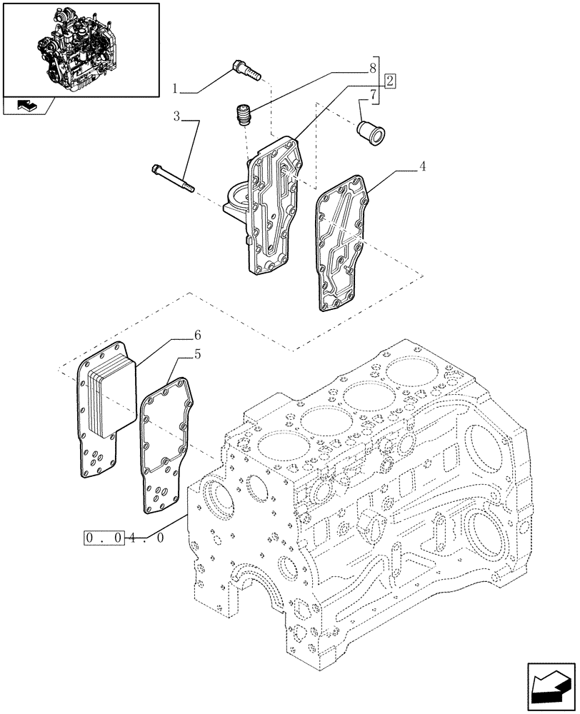 Схема запчастей Case IH FARMALL 95C - (0.31.5) - HEAT EXCHANGER - ENGINE (01) - ENGINE