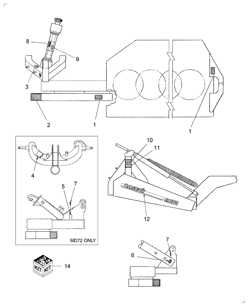 Схема запчастей Case IH MD82 - (017) - DECALS (90) - PLATFORM, CAB, BODYWORK AND DECALS