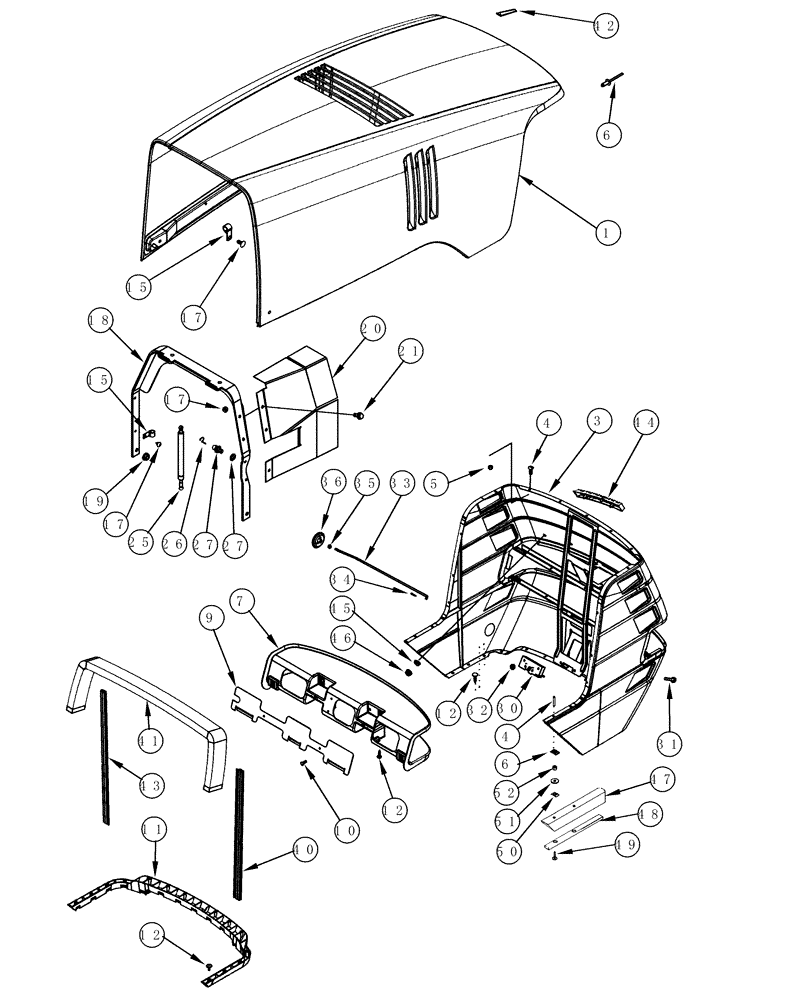 Схема запчастей Case IH MX240 - (09-09) - HOOD TILTING (09) - CHASSIS/ATTACHMENTS