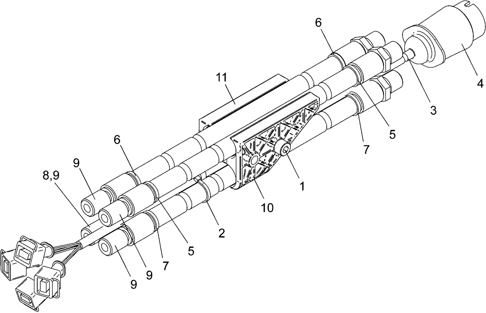 Схема запчастей Case IH L740 - (35.310.AJ[04]) - MAIN HOSE KIT (35) - HYDRAULIC SYSTEMS