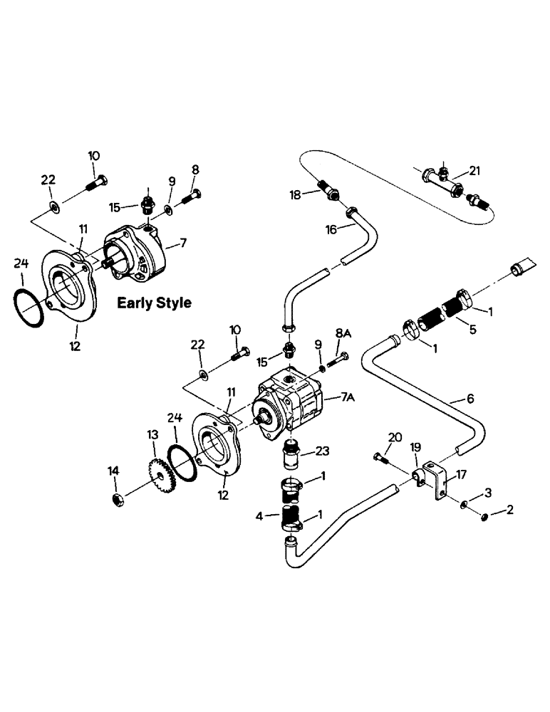 Схема запчастей Case IH PT225 - (08-10) - PT 225, PT 250, PT 270 & PTA 270, HYDRAULIC PUMP MOUNTING (07) - HYDRAULICS