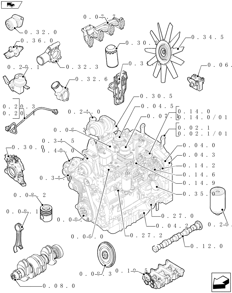 Схема запчастей Case IH FARMALL 90 - (SEC. 01) - ENGINE (00) - GENERAL