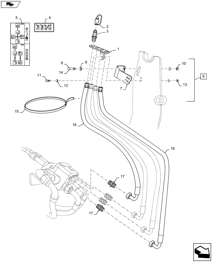 Схема запчастей Case IH L570 - (35.204.04) - HYDRAULIC HOSE KIT, FARMALL U, JXU - 716880026 (35) - HYDRAULIC SYSTEMS