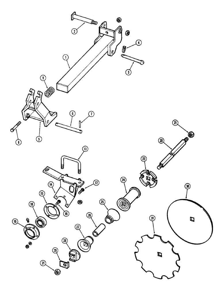 Схема запчастей Case IH F21H - (138) - 4 BLADE WING GANG, FRONT RIGHT, 9 INCH SPACING, F21H, F21H-9-216 & F21H-0-214 