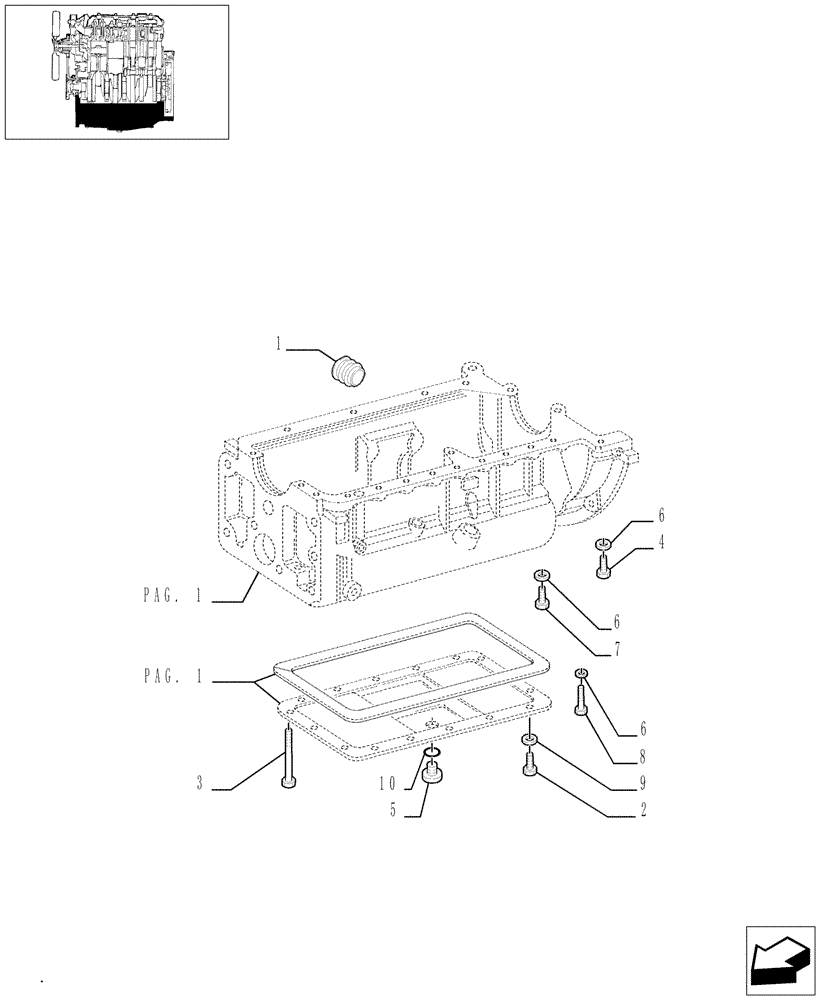 Схема запчастей Case IH JX95 - (0.04.2/01[02]) - OIL PAN (01) - ENGINE