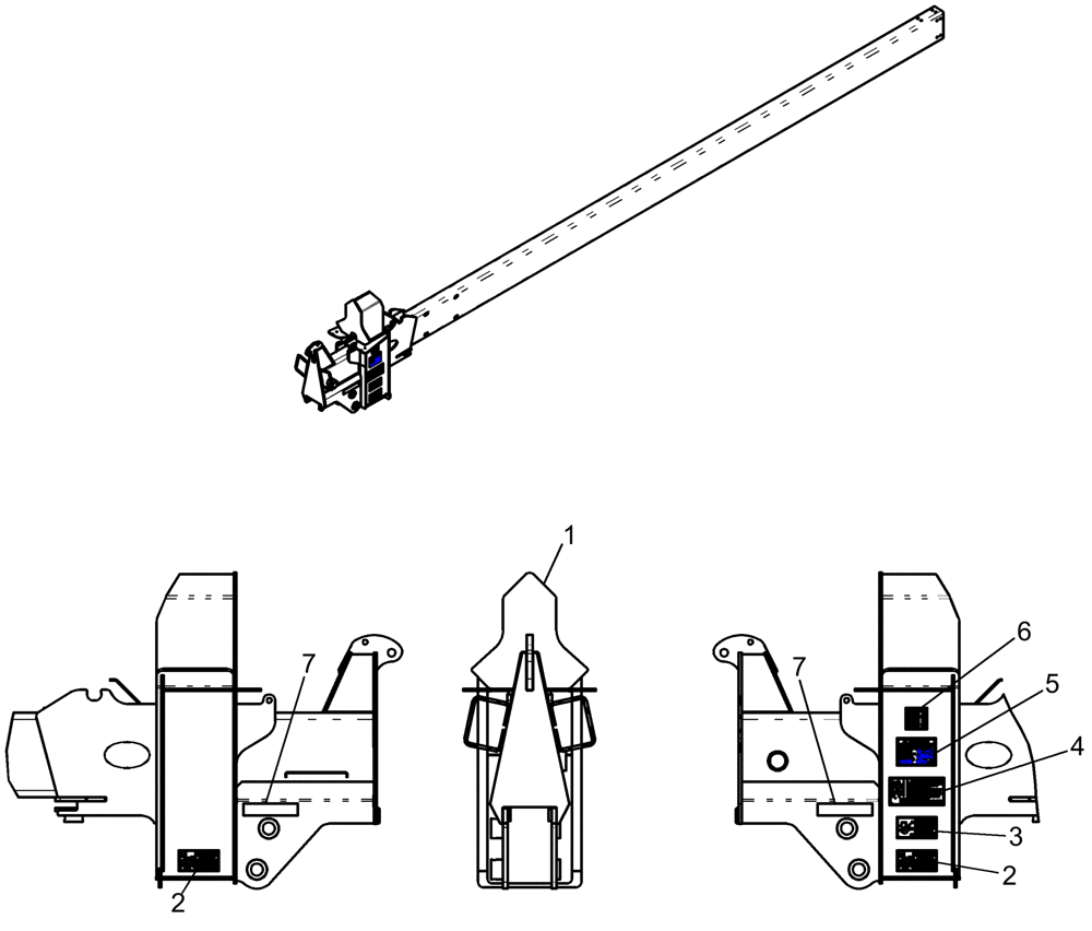 Схема запчастей Case IH 1260 - (90.108.07) - DECALS - INNER HITCH (90) - PLATFORM, CAB, BODYWORK AND DECALS