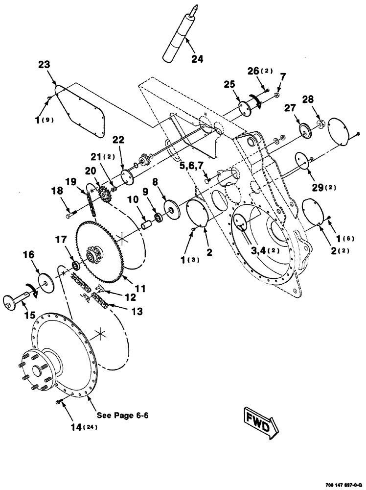 Схема запчастей Case IH 8860 - (06-04) - CHAINCASE ASSEMBLY (RIGHT) (14) - MAIN GEARBOX & DRIVE