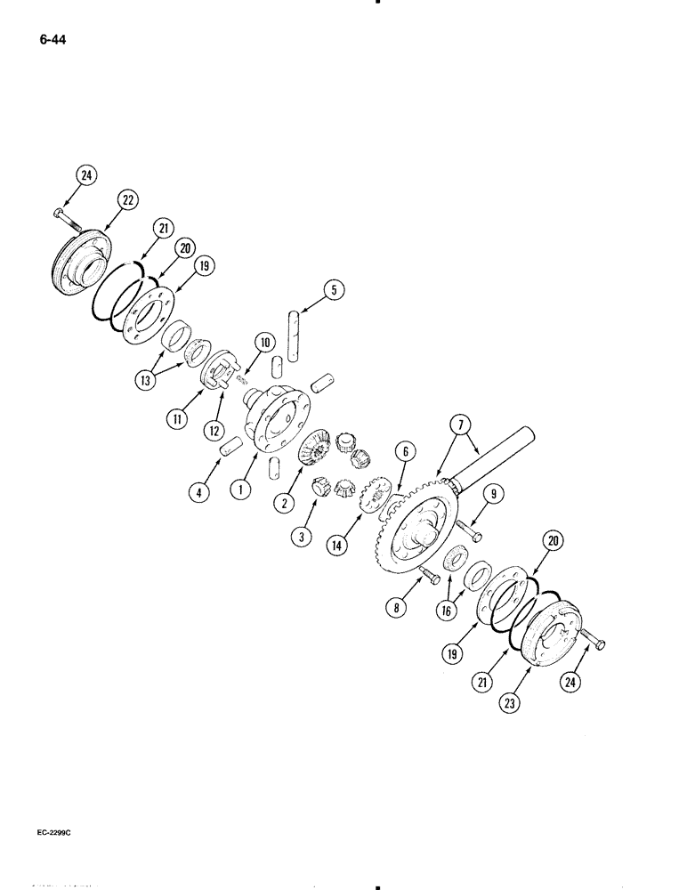 Схема запчастей Case IH 595 - (6-044) - DIFFERENTIAL (06) - POWER TRAIN
