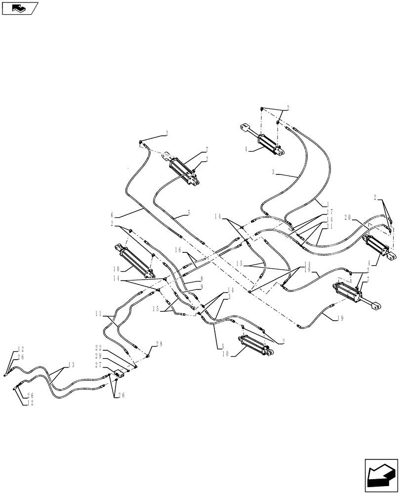Схема запчастей Case IH 870 - (35.100.08[02]) - 11 & 13 SHANK LEVELER WING FOLD HYDRAULICS 2011 (35) - HYDRAULIC SYSTEMS