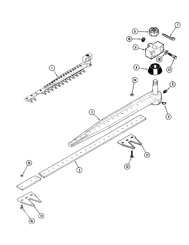 Схема запчастей Case IH 1010 - (9B-06) - KNIFE ASSEMBLY, 1.5 INCH - BOLTED, (TRW) (58) - ATTACHMENTS/HEADERS