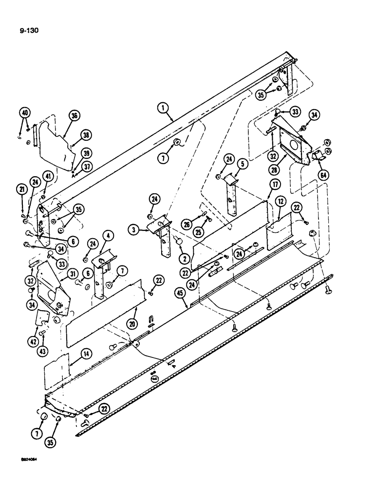 Схема запчастей Case IH 1010 - (9-130) - MAIN FRAME, 22.5, 25.0 AND 30.0 FOOT HEADER (58) - ATTACHMENTS/HEADERS