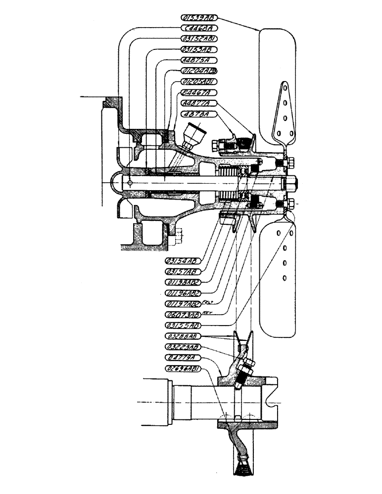 Схема запчастей Case IH LE - (62) - FAN AND WATER PUMP, V BELT DRIVE, ENGINE NUMBER LE300723 AND AFTER 
