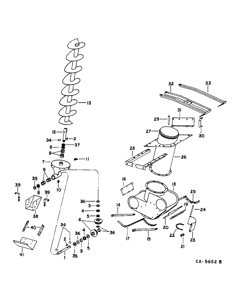 Схема запчастей Case IH 1470 - (26-05) - GRAIN TANK, GRAIN TANK UNLOADER LOWER Grain Tank