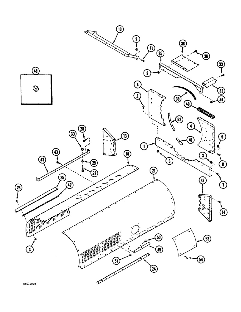 Схема запчастей Case IH 1660 - (9B-24) - CAGE, FRONT (14) - ROTOR, CONCANVES & SIEVE