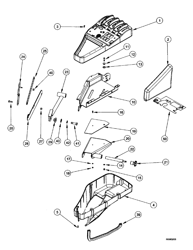 Схема запчастей Case IH MX240 - (9-078) - CONSOLE, RIGHT-HAND (09) - CHASSIS/ATTACHMENTS