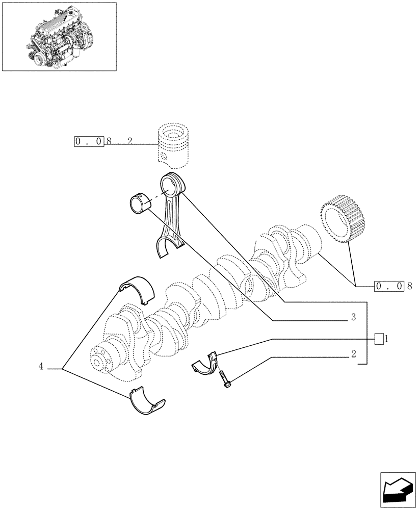 Схема запчастей Case IH F2CE9684D E001 - (0.08.1[01]) - CONNECTING ROD ENGINE (504128698) 