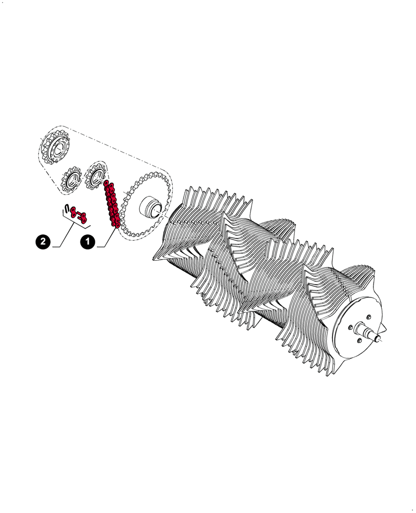 Схема запчастей Case IH LBX332R - (00.00LB013[01]) - MAINTENANCE PARTS, ROTOR CUTTER - ROTOR DRIVE (00) - GENERAL