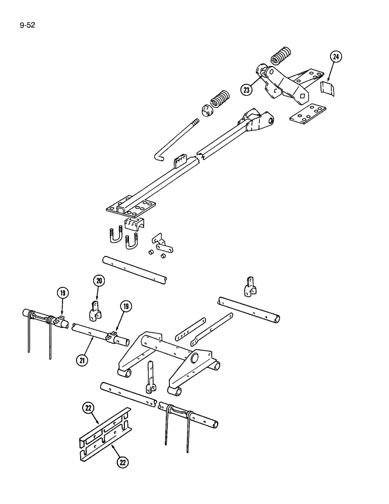 Схема запчастей Case IH 365 - (9-52) - MULCHER ATTACHMENT, THREE BAR, MACHINES BUILT PRIOR TO P.I.N. 10371 (09) - CHASSIS/ATTACHMENTS