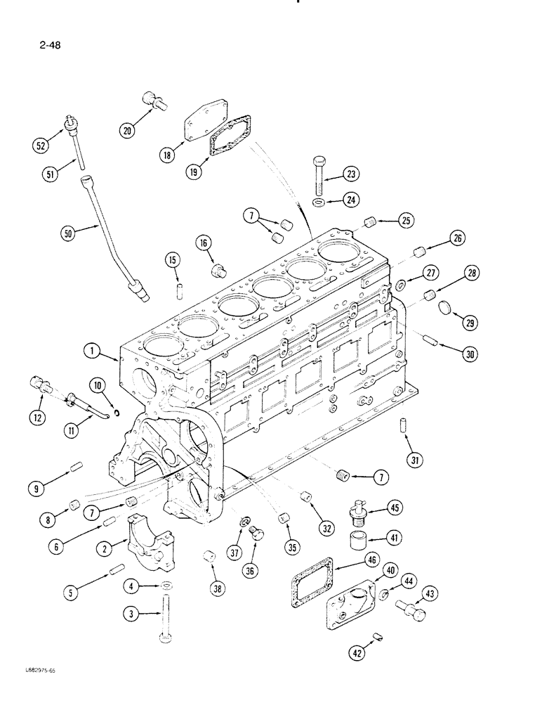 Схема запчастей Case IH STEIGER - (2-48) - CYLINDER BLOCK, 855 ENGINE (02) - ENGINE