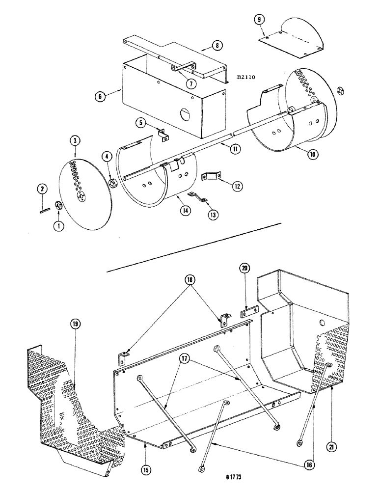Схема запчастей Case IH 660 - (116) - ROTATING FAN SCREEN ATTACHMENT 