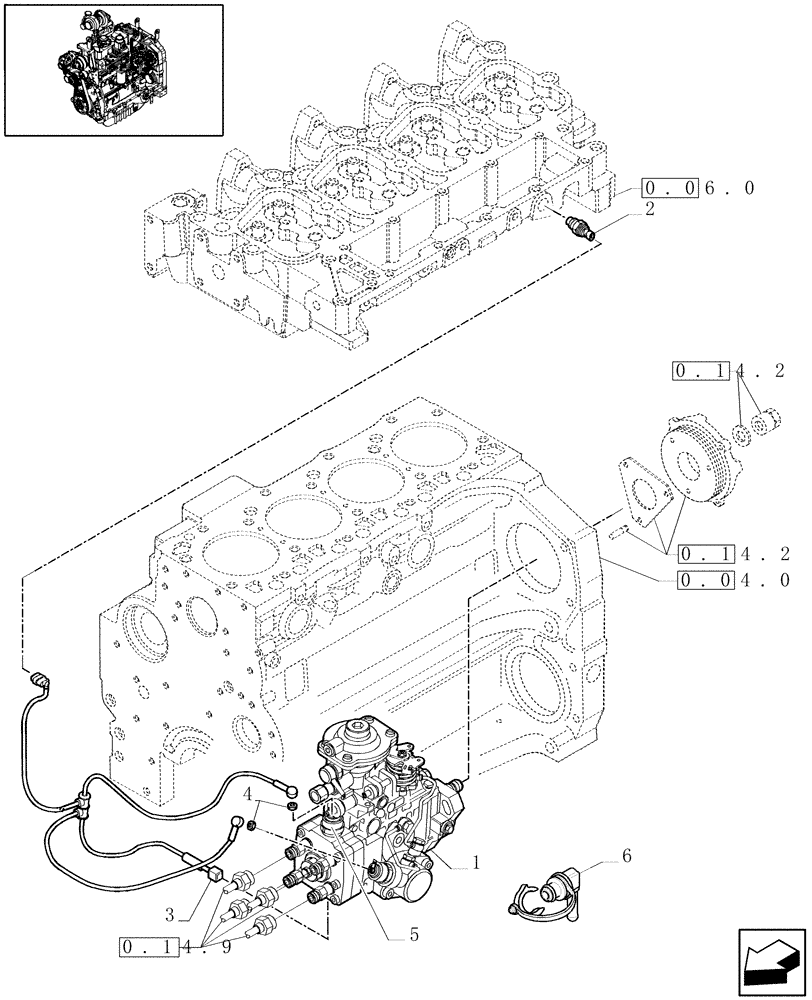 Схема запчастей Case IH JX1100U - (0.14.0/01[01]) - INJECTION PUMP (01) - ENGINE