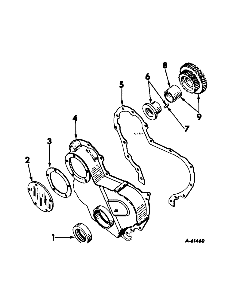 Схема запчастей Case IH 340 - (025) - DIESEL ENGINE, CRANKCASE FRONT COVER AND IDLER GEAR (01) - ENGINE