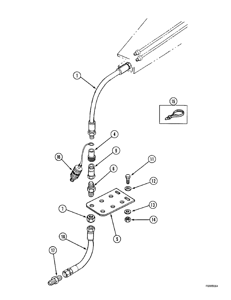 Схема запчастей Case IH L400 - (8-64) - HYDRAULICS, EXTERNAL VALVE, 2 FUNCTION C50, C60, WITH SELF LEVELING (08) - HYDRAULICS