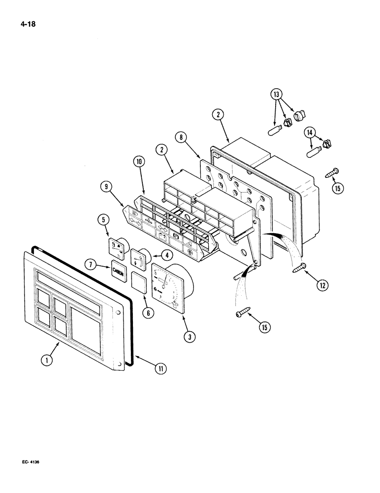 Схема запчастей Case IH 395 - (4-018) - INSTRUMENT CLUSTER (04) - ELECTRICAL SYSTEMS