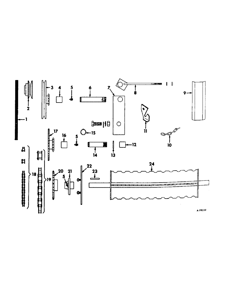 Схема запчастей Case IH 85 - (A-25) - ROLL FEED AND CONNECTIONS 