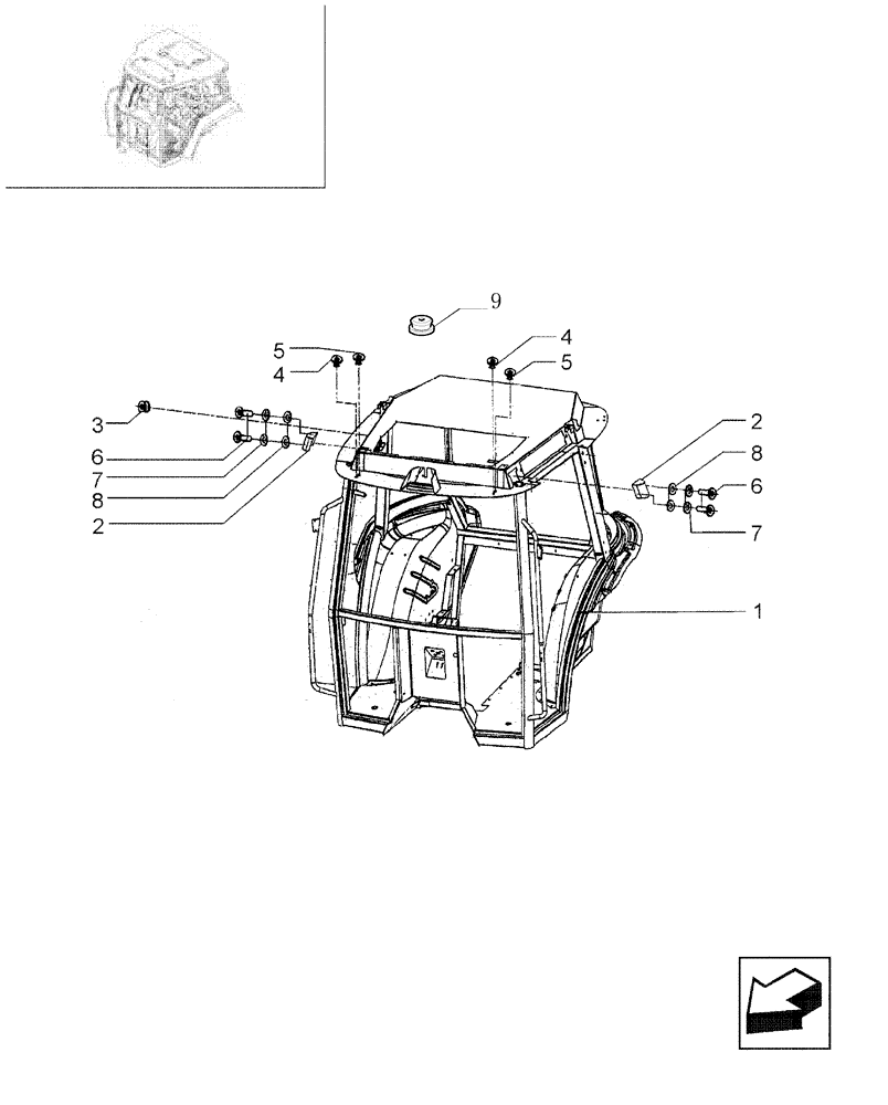 Схема запчастей Case IH JX90 - (1.92.0[56]) - CAB - CHASSIS FRAME (10) - OPERATORS PLATFORM/CAB