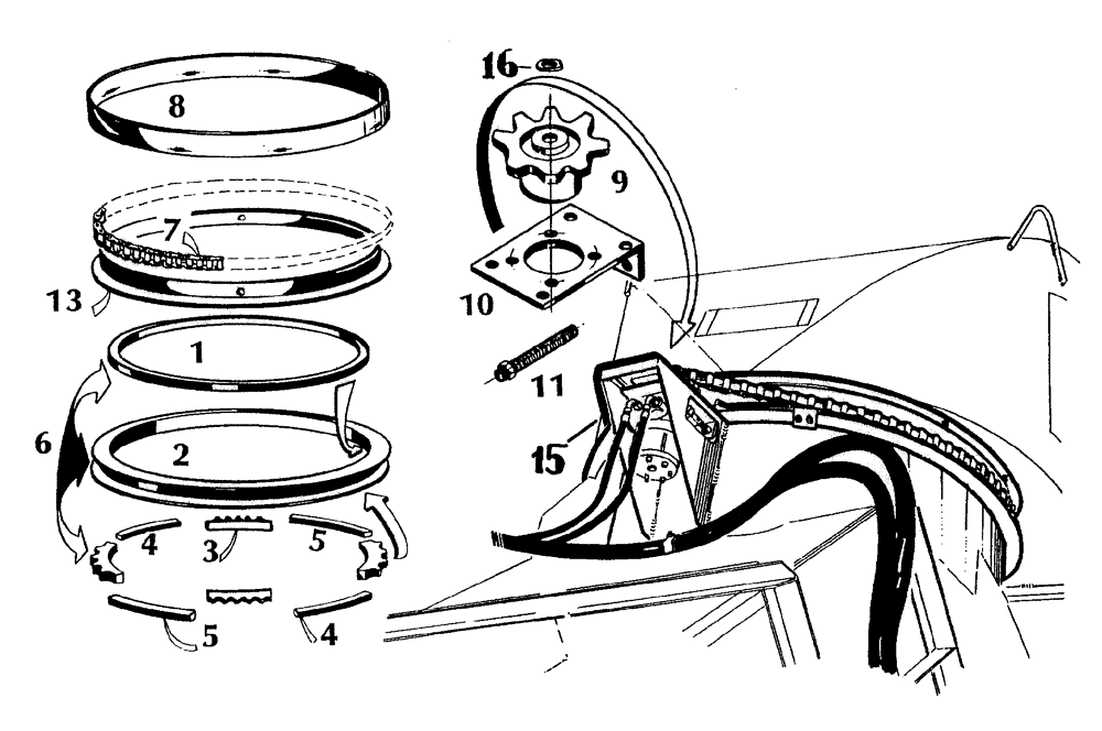 Схема запчастей Case IH 7700 - (A02[46]) - SLEW MECHANISM, SECONDARY EXTRACTOR HOOD Mainframe & Functioning Components