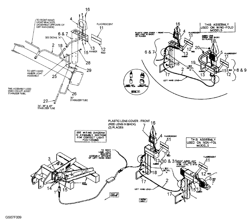 Схема запчастей Case IH 2500 ECOLO-TIL - (55.404.02) - WARNING AND TAILLIGHT KIT DISC LEVELER (55) - ELECTRICAL SYSTEMS