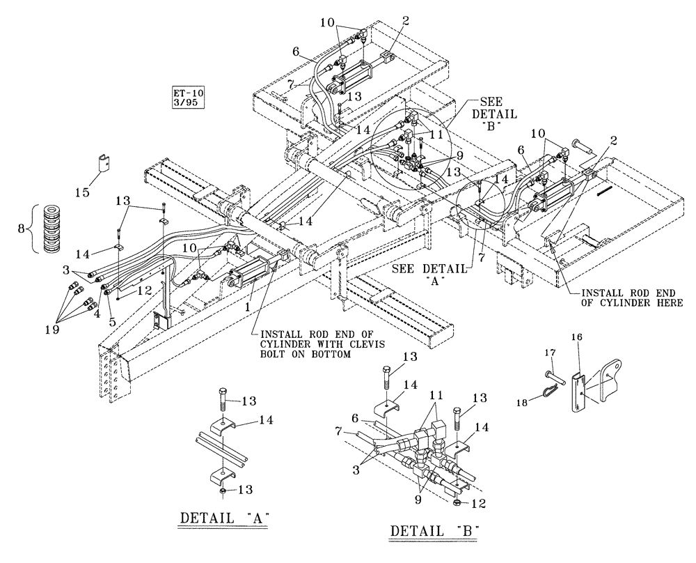 Схема запчастей Case IH 527B - (35.100.01) - MAIN FRAME HYDRAULICS (35) - HYDRAULIC SYSTEMS