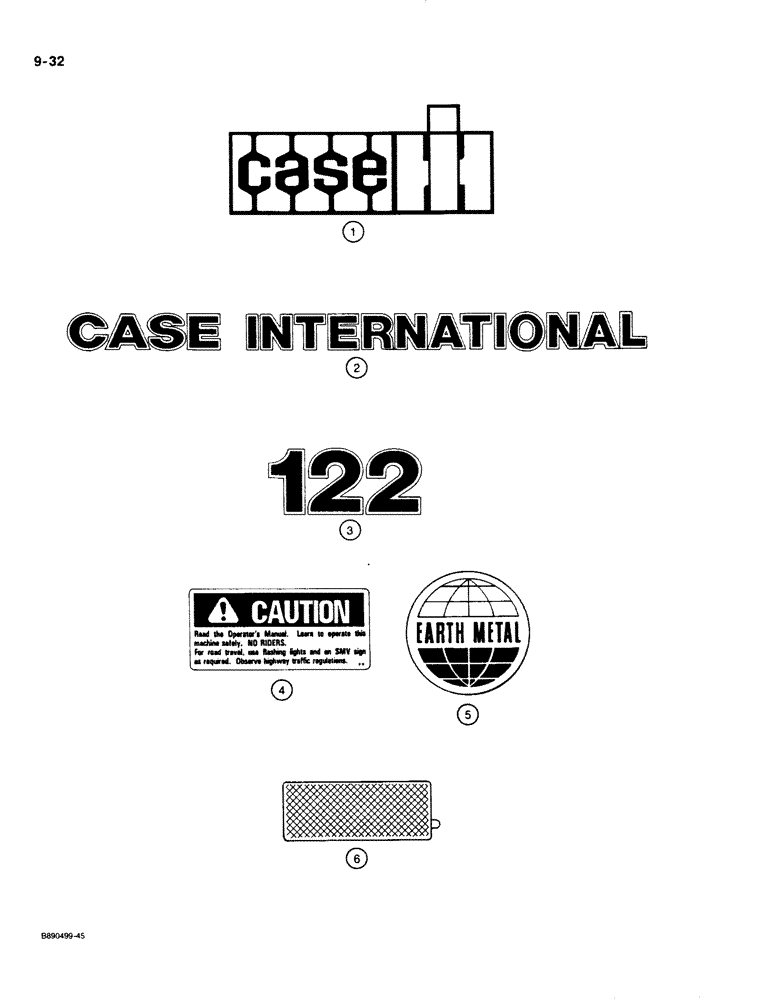 Схема запчастей Case IH 122 - (9-32) - DECALS CASE IH (09) - CHASSIS/ATTACHMENTS