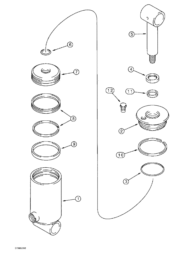 Схема запчастей Case IH 145 - (08-07) - AUTOMATIC TRIP BEAM HYDRAULIC CYLINDER, 4 ID X 4-1/2 INCH STROKE (08) - HYDRAULICS