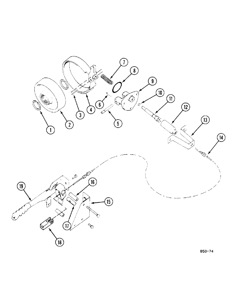 Схема запчастей Case IH 685 - (7-530) - PARK LOCK, 685 : -13595, 885 : -3401 (07) - BRAKES