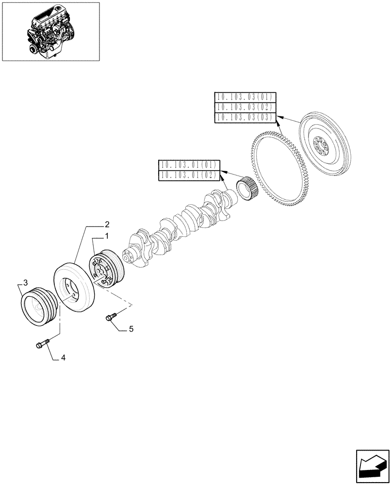 Схема запчастей Case IH 8010 - (10.110.01[03]) - DAMPER - 9010 (10) - ENGINE