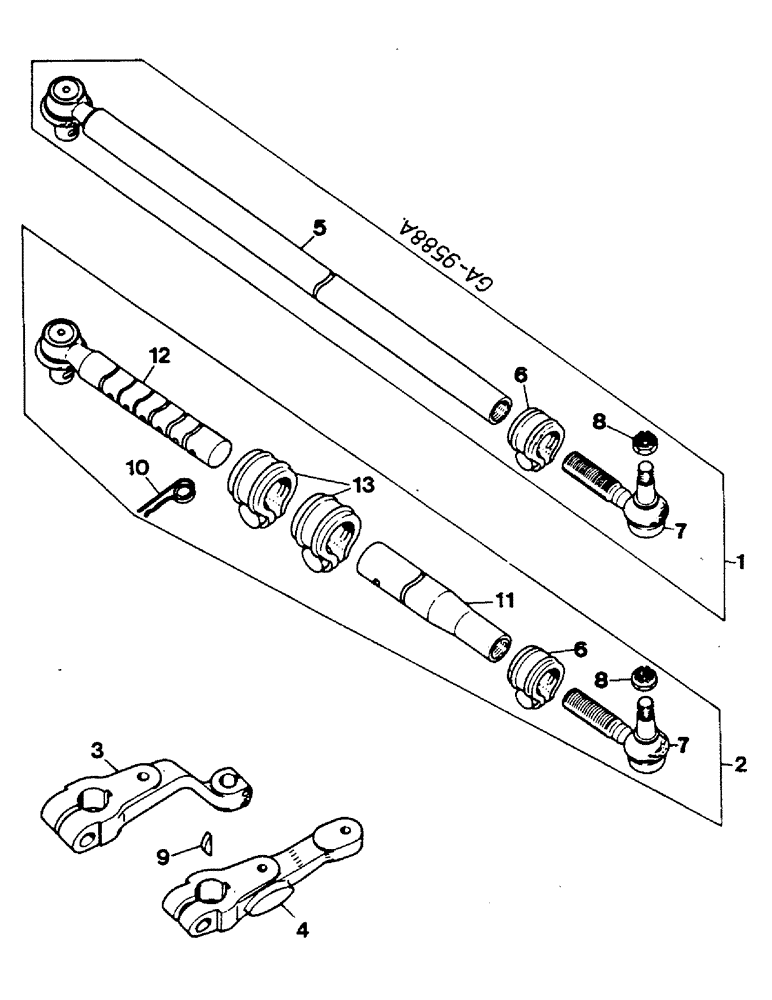 Схема запчастей Case IH 844S - (14-17) - ROD, TIE, POWER STEERING, NOT USED W/FOUR-WHEEL DRIVE UNITS Suspension