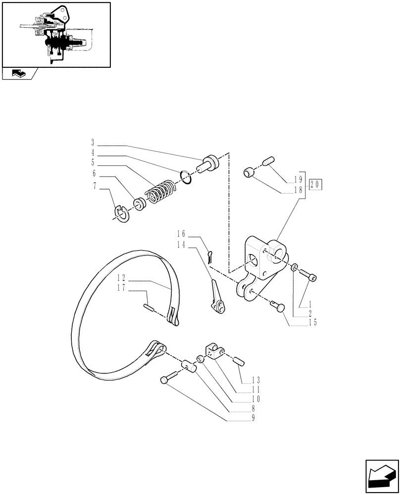 Схема запчастей Case IH PUMA 140 - (1.80.7/01[02]) - PTO, CLUTCH - SUPPORT AND BRAKE BAND (VAR.330800) (07) - HYDRAULIC SYSTEM