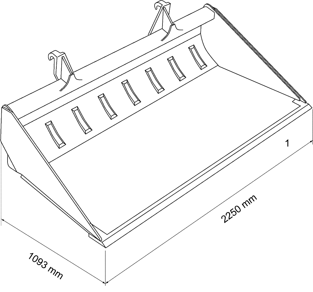 Схема запчастей Case IH L730 - (82.300.AN[15]) - VAR - 717436006 - BUCKET - LOW PROFILE, 220 (82) - FRONT LOADER & BUCKET