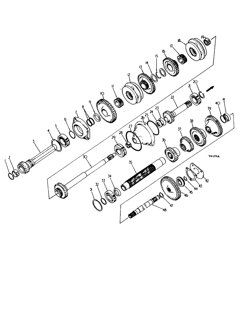 Схема запчастей Case IH 584 - (07-02) - SPEED TRANSMISSION, IN CLUTCH HOUSING (04) - Drive Train