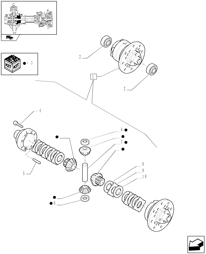 Схема запчастей Case IH PUMA 125 - (1.40. 0/07) - (CL.3) FRONT AXLE WITH DOG CLUTCH LESS STEERING SENSOR - DIFFERENTIAL LOCKING (04) - FRONT AXLE & STEERING