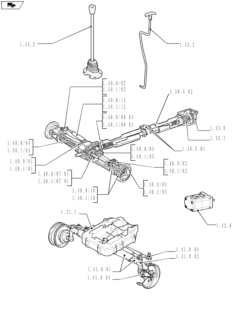 Схема запчастей Case IH FARMALL 60 - (SEC. 04) - FRONT AXLE & STEERING (00) - GENERAL