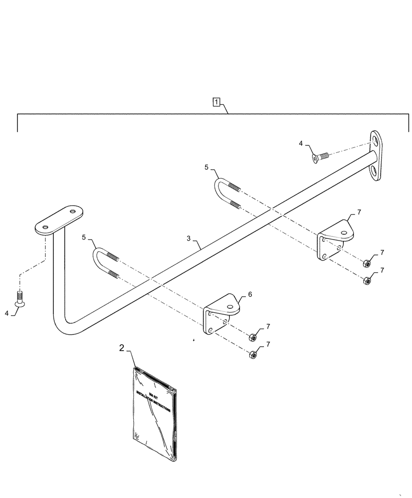 Схема запчастей Case IH STEIGER 500 - (88.090.08) - DIA KIT, ADDITIONAL PRODUCTS, - R/H WINDOW MONITOR MOUNT BAR (88) - ACCESSORIES