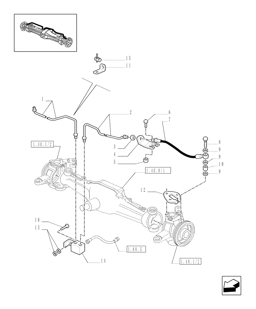 Схема запчастей Case IH MXM140 - (1.40.1/09[02]) - (VAR.316) CLASS 3 FRONT AXLE WITH BRAKE - BRAKE (04) - FRONT AXLE & STEERING