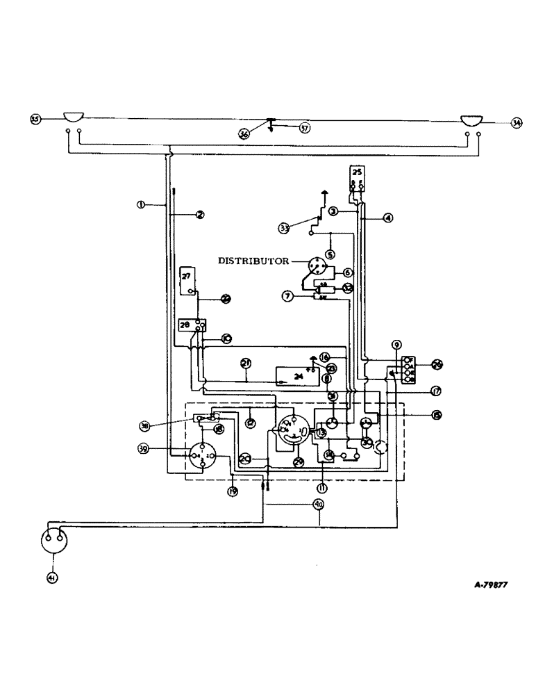 Схема запчастей Case IH B414 - (061) - ELECTRICAL SYSTEM, STARTING AND LIGHTING, CARBURETED ENGINE TRACTORS (06) - ELECTRICAL SYSTEMS