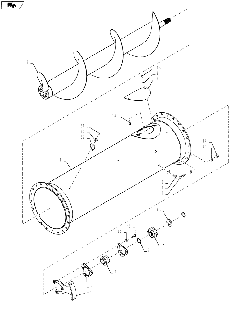 Схема запчастей Case IH 5130 - (80.180.14[02]) - EXTENSION, 4.4 FEET, UNLOADER TUBE ASSEMBLY (80) - CROP STORAGE/UNLOADING