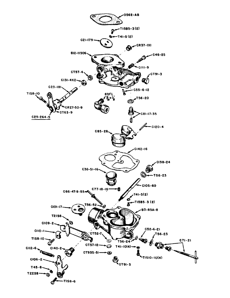 Схема запчастей Case IH VAI-SERIES - (022) - VTA4703 ZENITH CARBURETORS (03) - FUEL SYSTEM