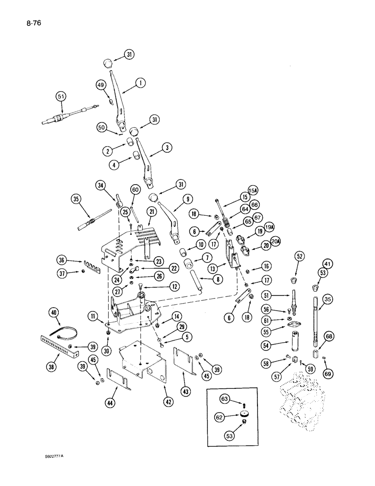 Схема запчастей Case IH 7120 - (8-76) - REMOTE HYDRAULIC CONTROLS (08) - HYDRAULICS